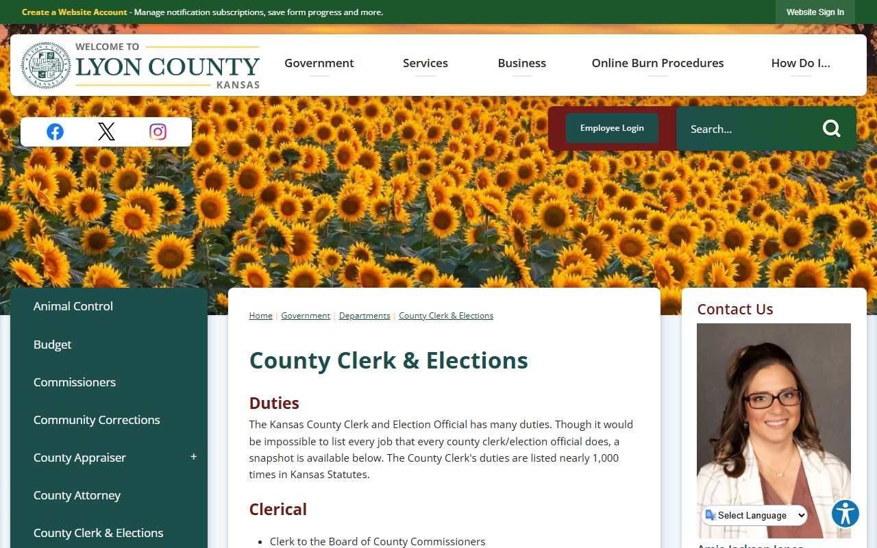 Lyon County Clerk of the District Court records and county clerk distinction
