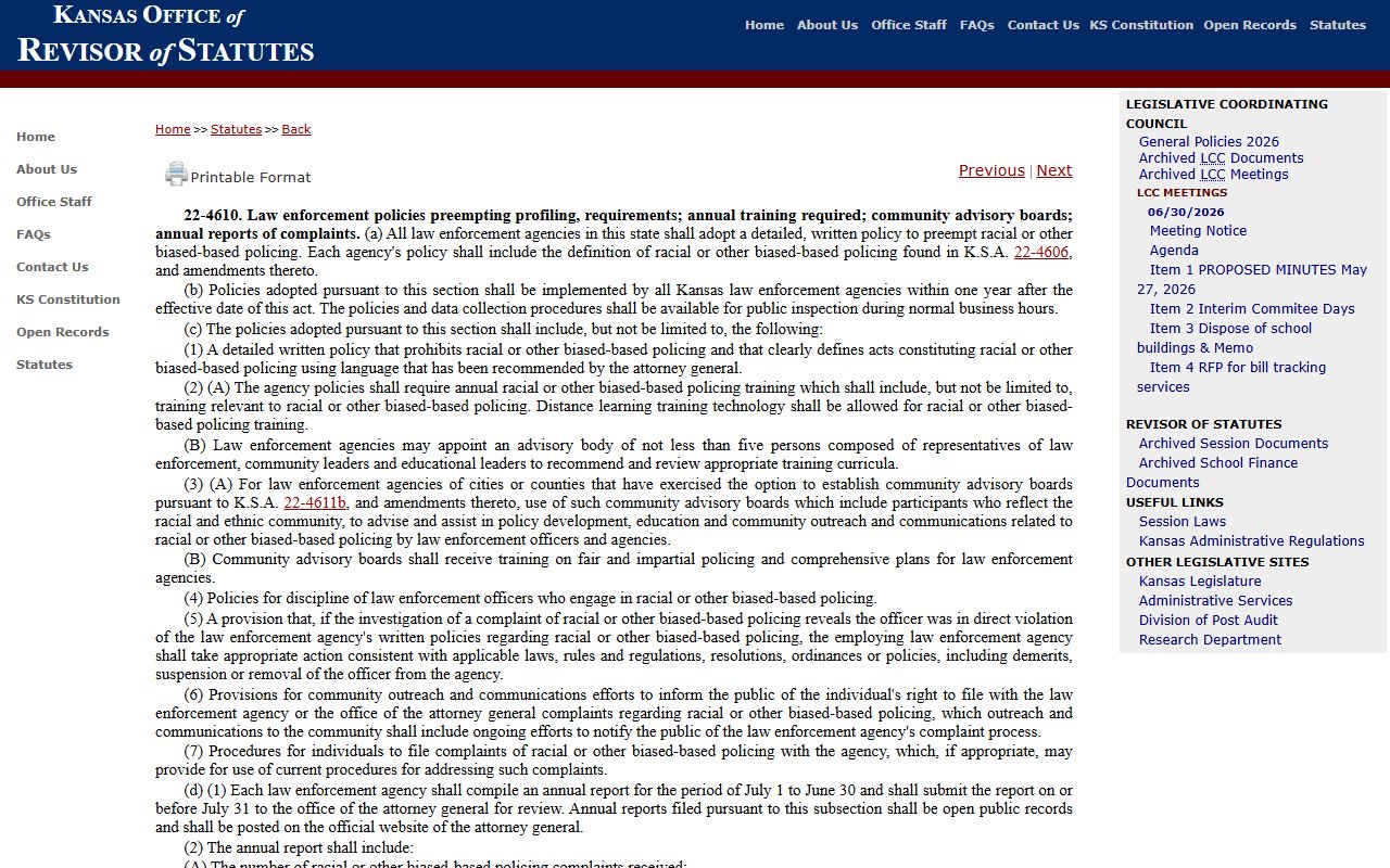 Lyon County arrest records and Kansas law enforcement public records statute