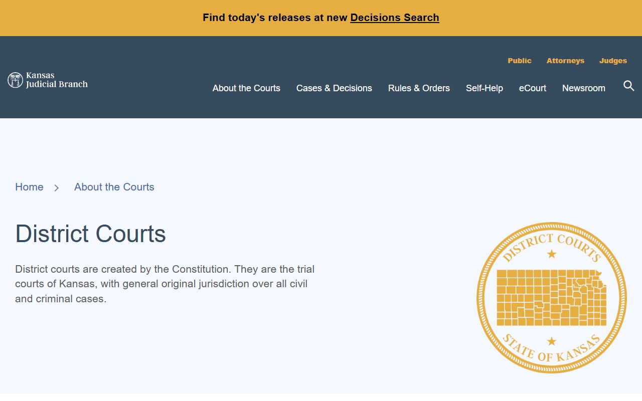 Lyon County court records Kansas district courts overview