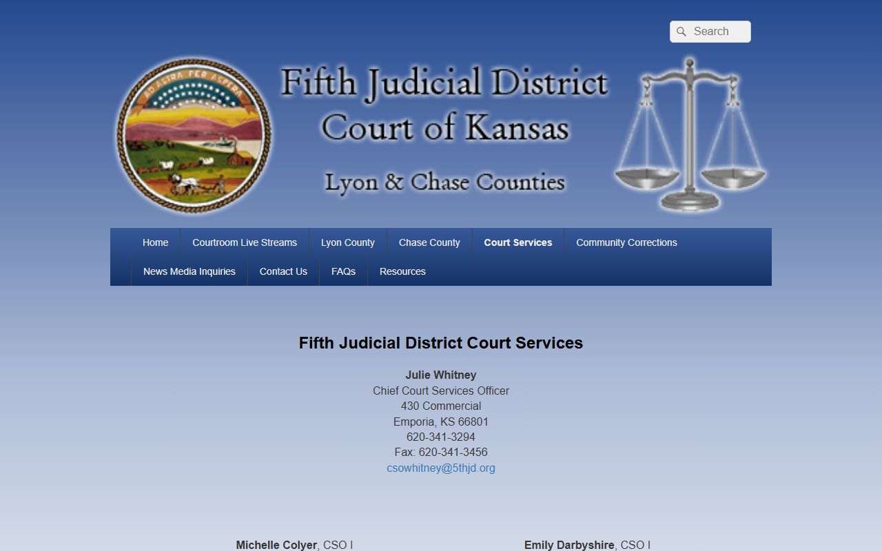 Lyon County District Court Court Services contacts