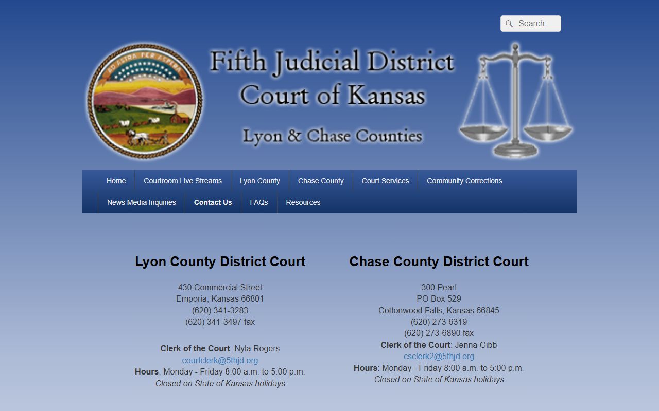 Lyon County court records district court department contacts