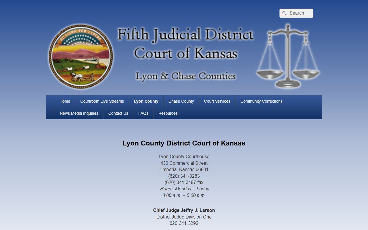 Lyon County court records Fifth Judicial District local court page